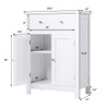 GLACER Bathroom Floor Storage Cabinet, Double Doors Wooden Bathroom Cabinet
