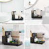 Sink Caddy Kitchen Organiser, Black Heavy-Duty Adjustable Sink Shelf, Sponge