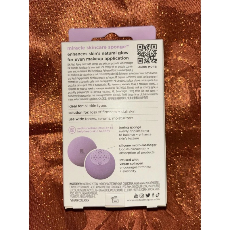 Real Techniques Sponge+ Tone & Stimulate With Vegan Collagen! New!