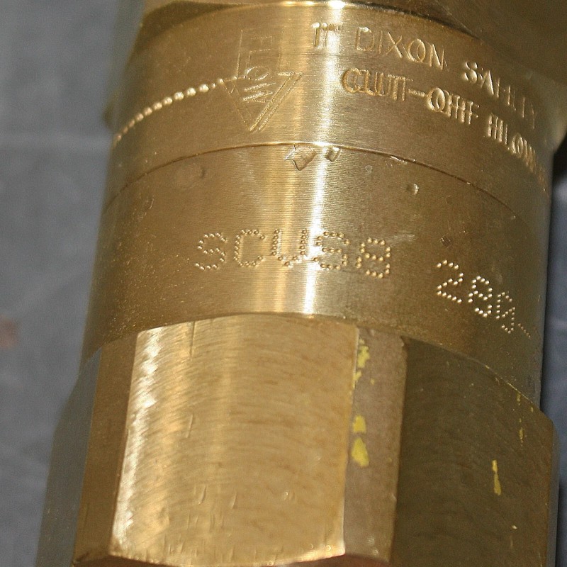 Dixon Safety Check Valve SCVH8, 1" NPT, Brass, 280-320 SCFM