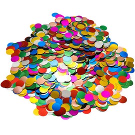 CC wonderland zone Confetti Round Colourful (Diameter 1.5 cm), 50 g Table Confetti Metallic Round Multicoloured for Carnival Decoration, Party Wedding Decoration