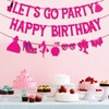 Let's Go Party Happy Birthday Banners for Women, Hot Pink