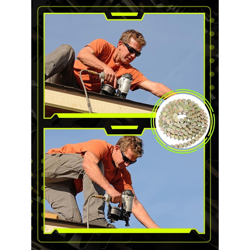 Sadnyy 7200 Count Coil Roofing Nails 3/4-1-1/4 in 15 Degree