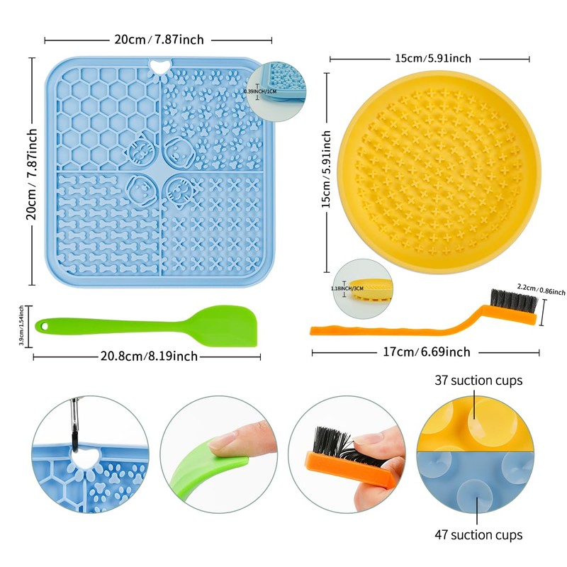 Lick Mat, Lick Bowl, Spatula and Cleaning Brush for Dogs