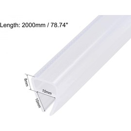 MC MEICHUANG Shower Door Bottom Seal Strip, Fit for 10mm (3/8”) Glass Door, 78.7" U Type Soft Frameless Glass Shower Door Sweep Side Seal to Stop Shower Leaks