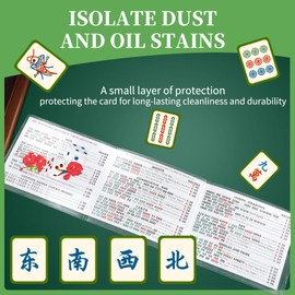 MIALKE 4 Pcs Mahjong Card Sleeve Holder Tri-Fold Protector Compatible with Large (6 1/8″ x 4 3/4″) Mahjong Cards 2025, Ultra-Clear Durable PVC Card Cover for Seasoned Players or Newcomers