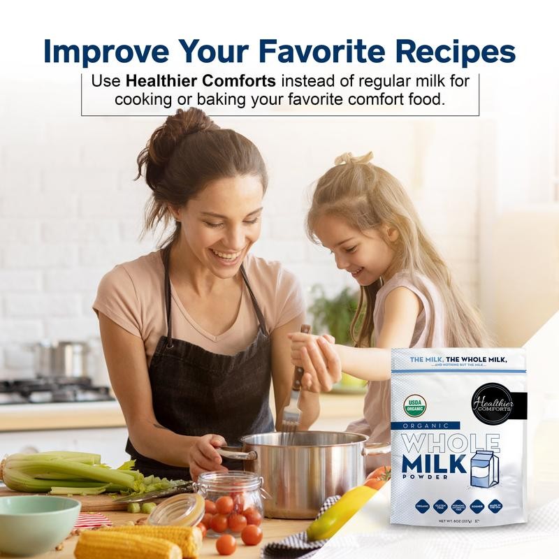 HEALTHIER COMFORTS Organic Whole Milk Powder - Size: 7 oz