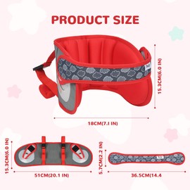 Alaoo Kids Car Seat Travel Head Support, Car Safety Sleeping Head Rest Pillow, Adjustable Infants and Baby Neck Head Support for Car Seat for Car Plane Seat Travel Journey Red Better Quality