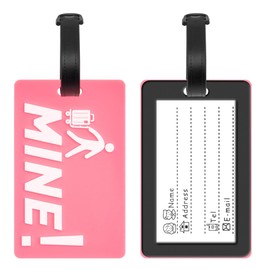 Espera 2 Pack Luggage Tags for Suitcases Bag Tags Information Card with Travel Essentials for Suitcases Travel Bag Backpack Tags (Pink)