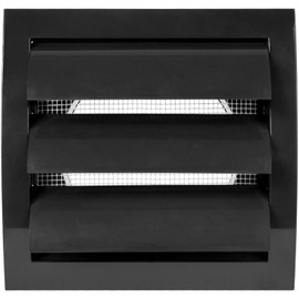 Vent Systems Ø100 mm / 4" Inch - Black Air Vent Plastic Cover - Louvered Outdoor Opening Flap Vent Built - in Pest Guard Screen HVAC for Home Improvement