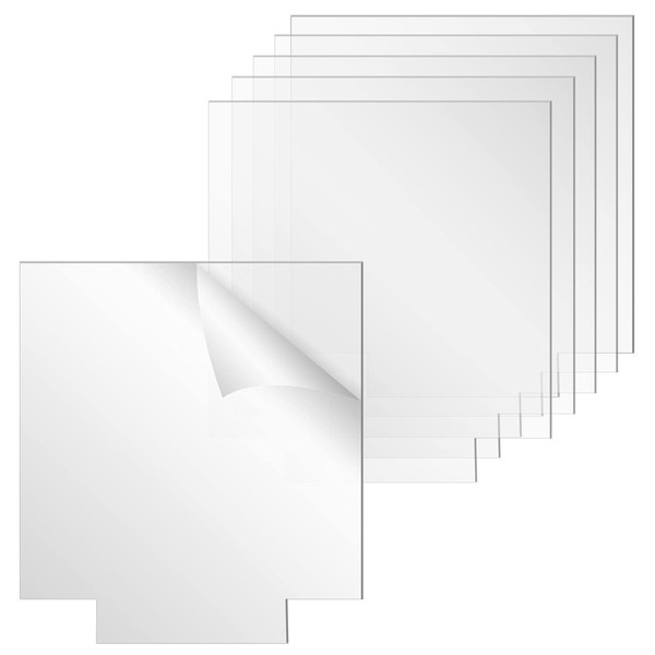 6 pannelli quadrati in plexiglass trasparente da 2 mm, 15 x 13 cm di spessore (2 mm), con protezione su entrambi i lati, per base luminosa a LED, cartelli, progetti espositivi fai da te, artigianato