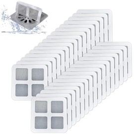 Floor Drain Stickers, Pack of 100 Shower Drain Hair Catcher Net Stickers Shower Strainer Drain Hair to Prevent Clogged Drains for Bathroom, Kitchen, Bathtub, Sink