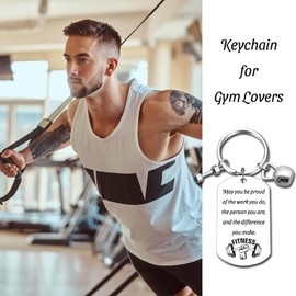 Fitness Keychain Featuring Dumbbell and Kettlebell with Uplifting Quotes for Gym Lovers, Coaches, Instructors, Trainers (Fitness Lover)