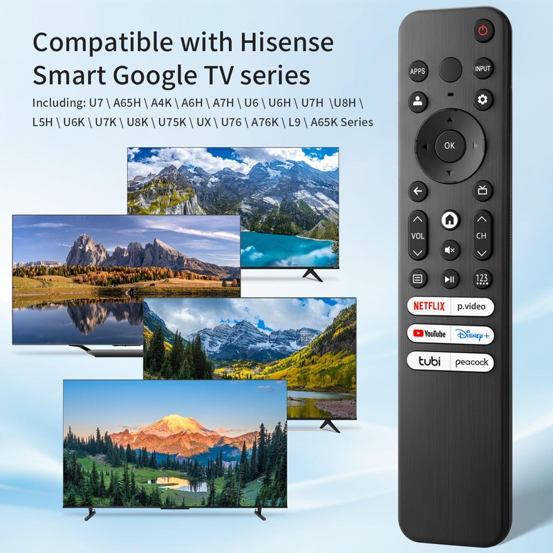 for Hisense-TV-Remote-Control-Replacement,Universal for Hisense UHD 4K ULED Google Smart TVs