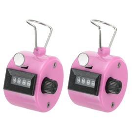 PATIKIL Clicker Counter, 2 Pack Handheld Tally Counter Mechanical 4-Digit Number Click Pitch Counter for Coaching Knitting, Golf, Lap, Fishing, Pink