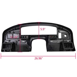 Black Instrument Cluster Dashboard Panel Bezel (Gas Engine Only) Compatible For Ford 1994-1997 F150 F250 F350 Super Duty