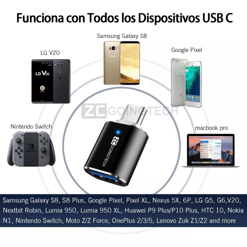 Zcgoingtech Adaptador Otg Usb Tipo C A Usb 3.0 5gbps