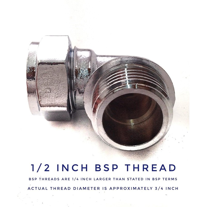 15mm x 1/2" Male Chrome Elbows