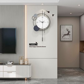 JTWALCLOCK Decorative Modern Wall Clock for Living Room Decor Non Ticking