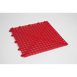 Dri-Dek 1'x1' Interlocking Tiles - Flexible Patio, Porch, Lanai, Balcony, Basement & Pool Deck Flooring (1'x1' Tiles - 12-Pack, Red)