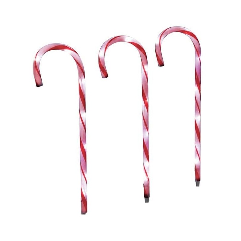 Celebrations 9043841 Pathway Decor Candy Cane Set Pack of 12