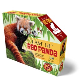 Madd Capp Puzzles Jr. - I AM Lil’ Red Panda - 100 Pieces - Animal Shaped Jigsaw Puzzle
