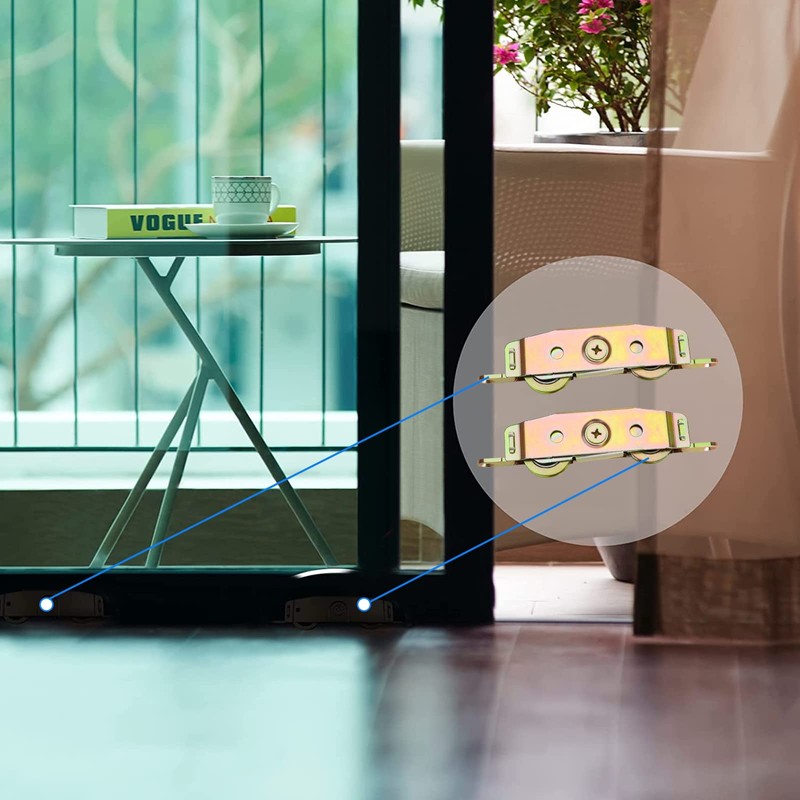 Huazu Heavy-Duty Sliding Door Rollers - 1-1/4" Steel Ball Bearing,