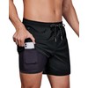 Gleeease 5Inch Mens Swim Trunks: 2 in 1 Compression Liner