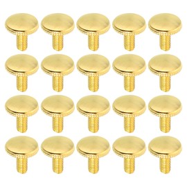 PATIKIL M4x8mm Thumb Screws, 20 Pack Knurled Head Shoulder Flat Tip Bolts Knobs Hand Grip Screws Fasteners for PC Lighting Furniture Hardware, Gold