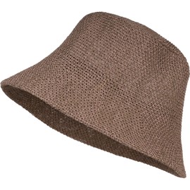 styleBREAKER 04025032 Women's Fishing Hat Made of Airy Woven Paper Straw, Foldable Crushed Hat, Sun Hat, Bucket Hat, taupe