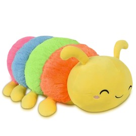 Forest & Twelfth 20" Caterpillar Toy Stuffed Caterpillar Plush Toys, Soft and Cuddly Hungry Caterpillar Toy for Kids, Cute Decoration for Kid's Bedroom, Nursery, or Play Area (Yellow)