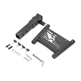 ROMELACK Dual Flag Pole Holder Hitch Mount for 2 Inch Receivers Compatible with Trucks RV SUV Pickup Trailer Camper