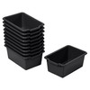 ECR4Kids Scoop Front Storage Bins, Multipurpose Organization, Black, 10-Piece