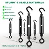 Premium Adjustable Black Turnbuckle Tensioner, 12PCS M6 Hook & Eye