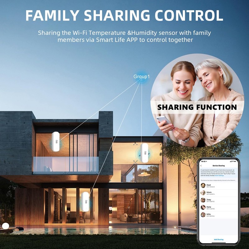 Mengshen Smart WiFi Temperature Humidity Sensor Wireless Indoor Hygrometer with