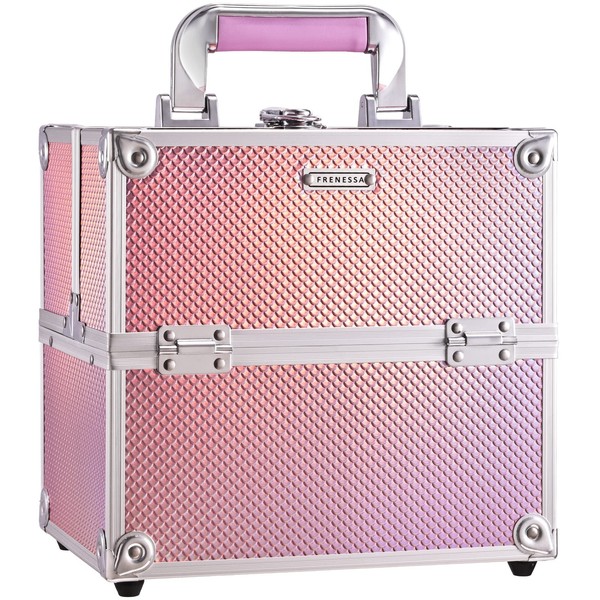 Frenessa Makeup Train Case Cosmetic Organizer Case Portable Travel Storage