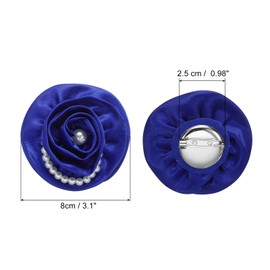 PATIKIL Fabric Flower Brooches Pearl Vintage Silk Flower Brooches Elegant Floral Pins for Women Hat Dress Shirt Tie Corsage, Blue