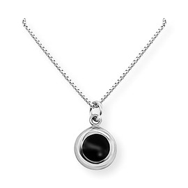 Black Onyx Disc Necklace for Women, 925 Sterling Silver Black Onyx Pendant Necklace, Birthday or Holiday Gift for Wife, Girlfriend, Mom or Best Friend (16 inches plus 2-inch extender)