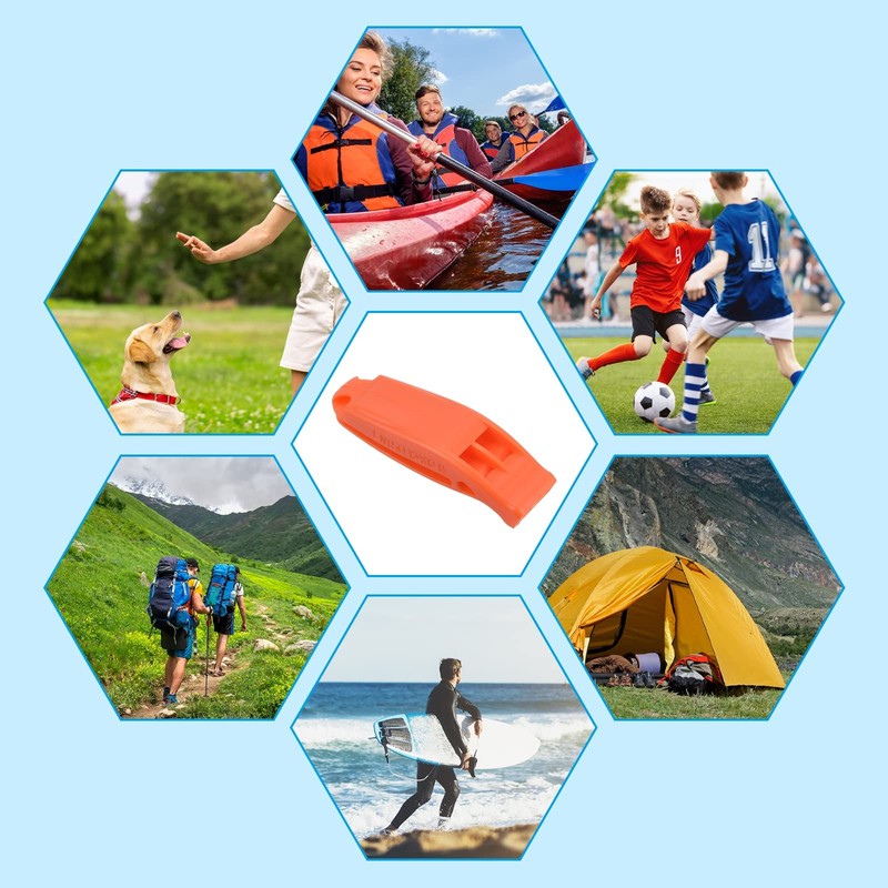 PATIKIL Emergency Whistles with 5 Safety Whistles with Strap Super