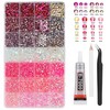 Pink Rhinestones Kit with B7000 Glue & Tools, Flatback Gems