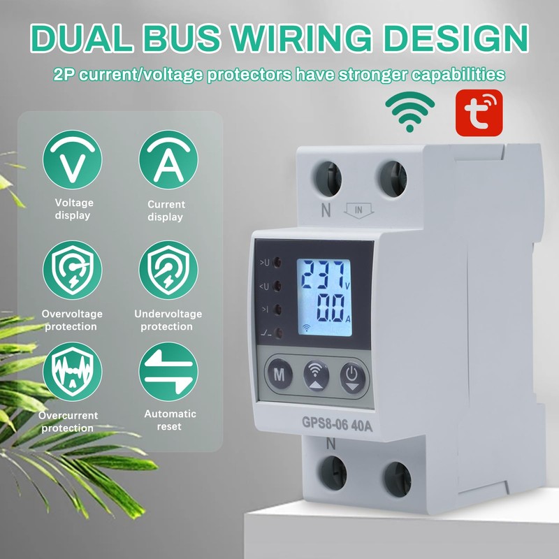 40A WiFi Switch with Surge Protection Overcurrent Smart Meter Switch