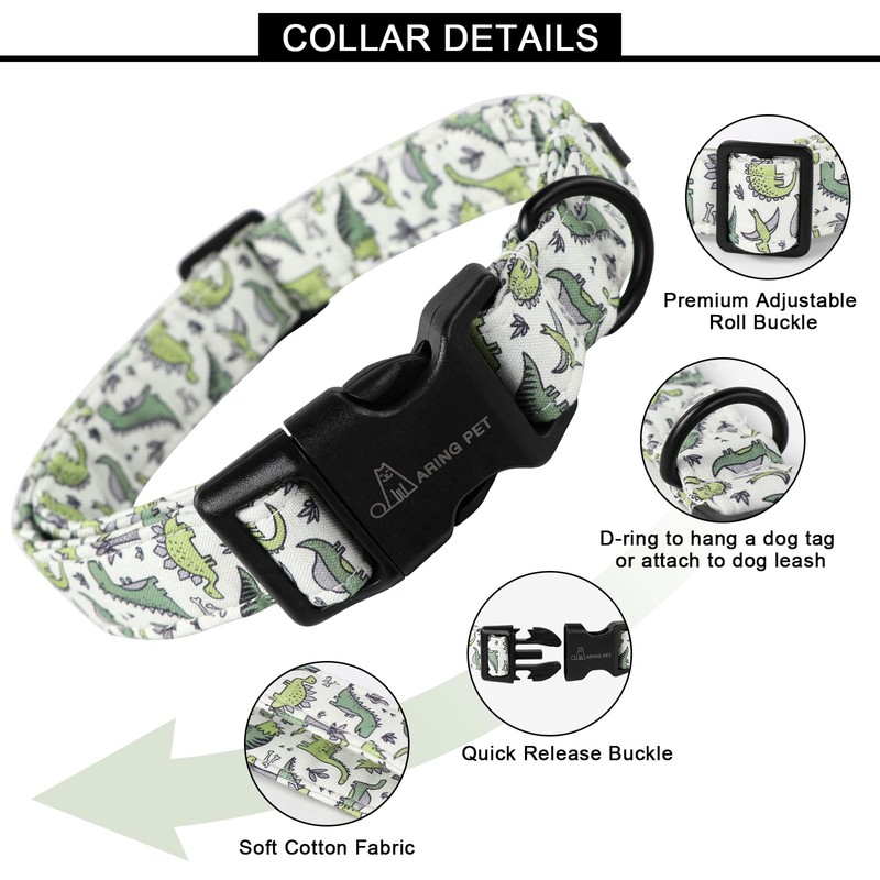 ARING PET Dinosaur Dog Collar-Cute Dog Collar for Small Dogs,