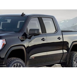 Rvinyl Pillar Post Pre Cut Window Trim Kits in Gloss Black Compatible with GMC Sierra 2015-2019 2500/3500 Crew/Extended Cab - Adhesive Backs