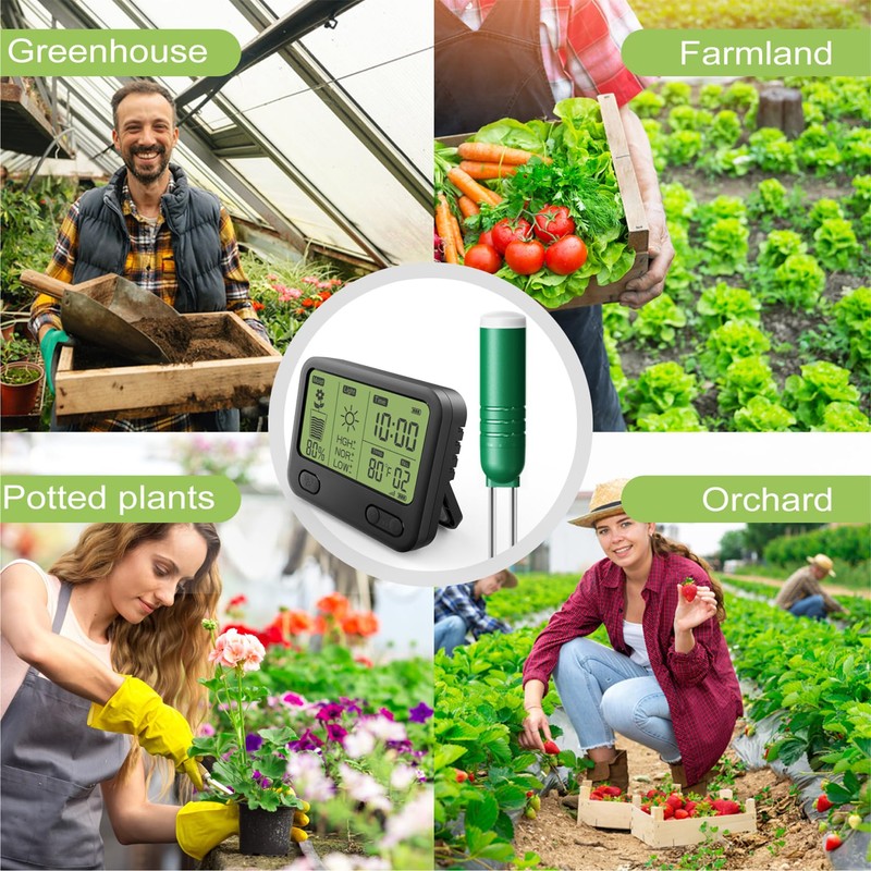Reyke Soil Moisture Meter for Plants, 4-in-1 Soil Tester for