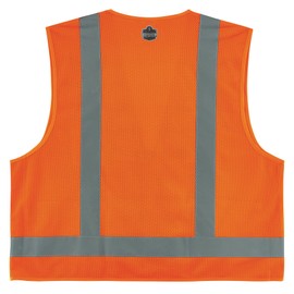 Ergodyne GloWear 8249Z Surveyor Safety Vest, Solid Front, Mesh Back, High Visibility, ANSI Compliant Reflective, Pockets for Storage, Type R, Class 2, Single Sizing