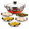 QSEC Stainless Steel Multi Kadai Idli Cooker with Copper Bottom