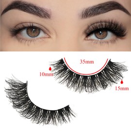 FARRED Mink Lashes False Eyelashes Cat Eye Lashes Wispy Mink Eye Lash Fluffy Eyelash Natural Look 10 Pairs Fake Lashes Pack Volume Lash Strips Pestañas (Z09|10-15MM)