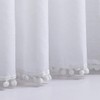 Pom-Pom Sheer White Curtains for Living Room 72" Drop Breathable