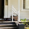 Single Post Handrail for Outdoor 1-3 Steps, Metal Bent Stair
