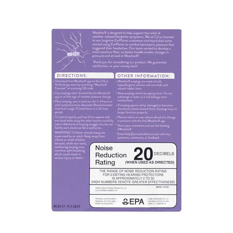 Pressure Filtering Earplug for Shifts in Barometric Weather Pressure, Download
